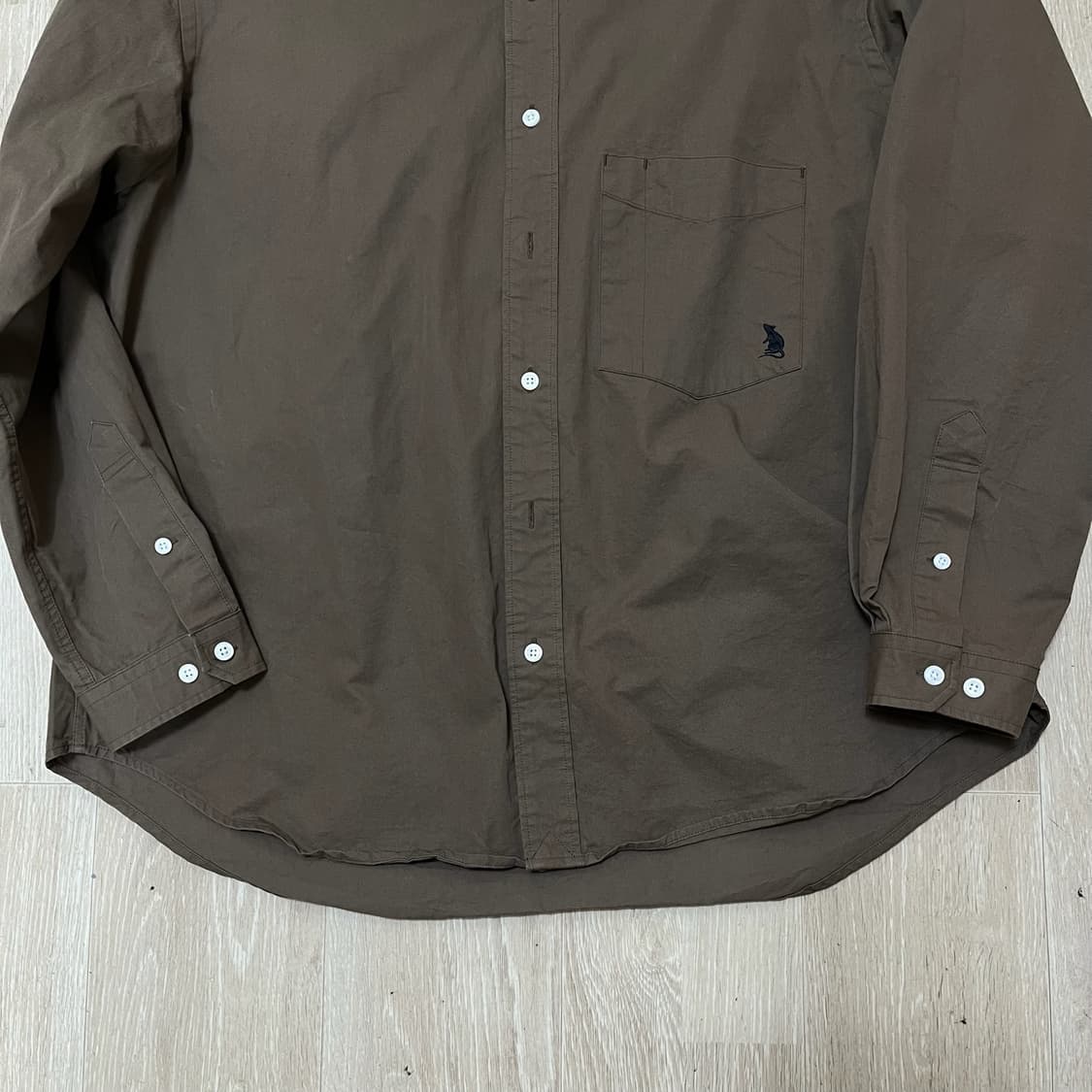 에스피오나지 자수 로고 포켓 셔츠 [브라운] M/95 상품이미지3