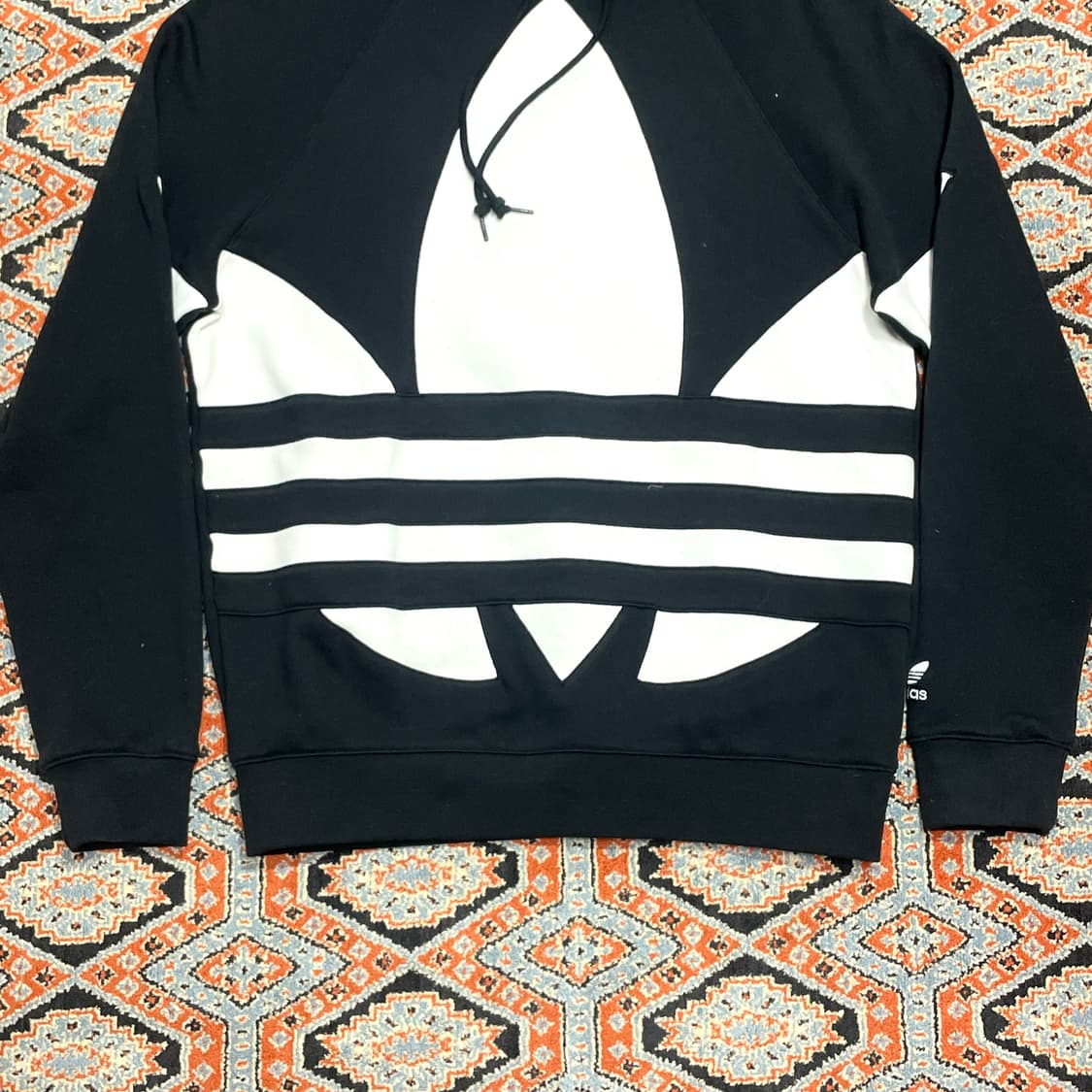 아디다스 파이어버드 빅로고 블랙 나그랑 후드티셔츠 남성L 상품이미지3