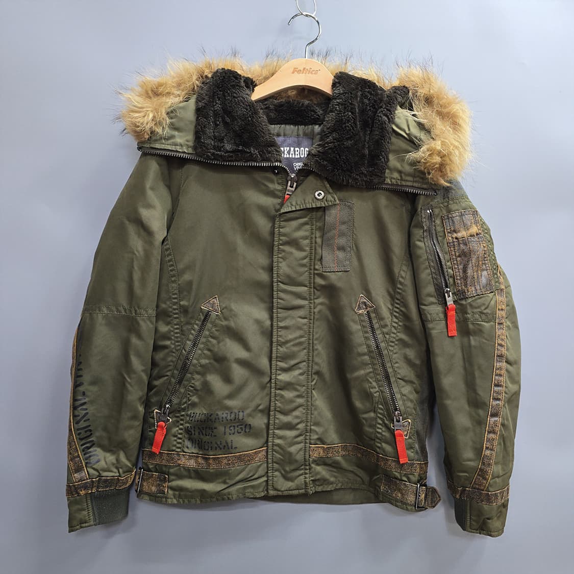 버커루(BUCKAROO) 퍼 후드 야상 자켓 L 상품이미지1