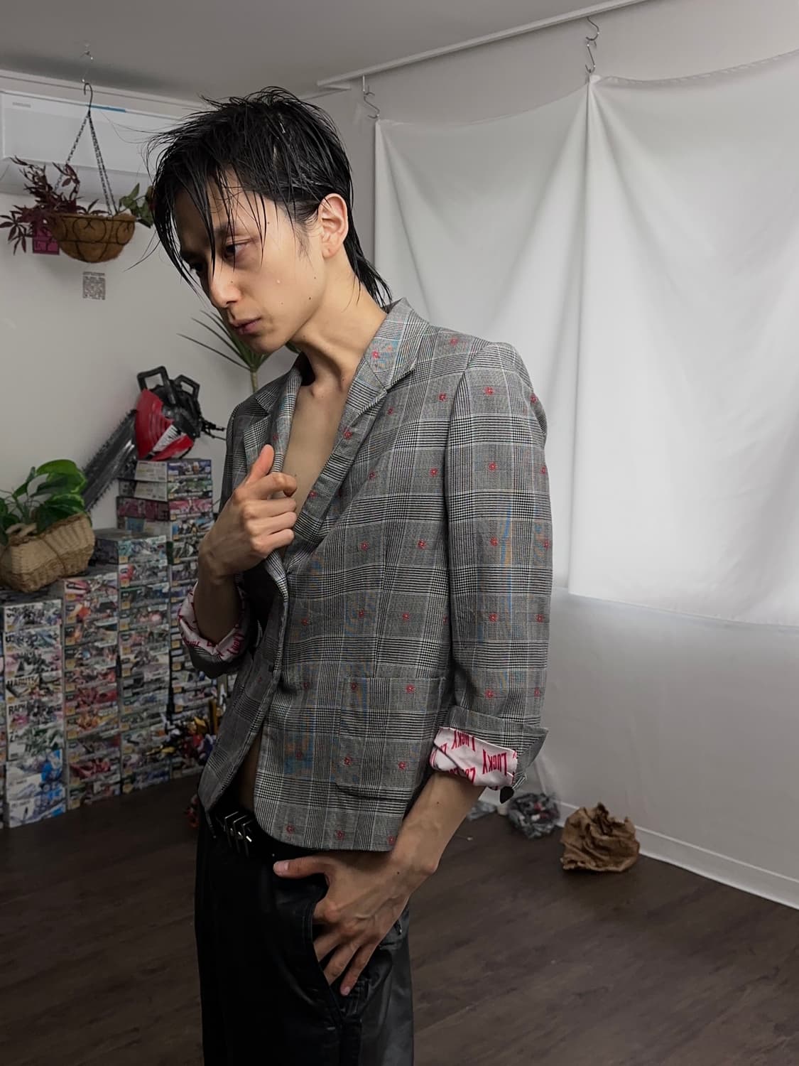 Lucky Chouette "C" 체크 플라워 자 상품이미지3