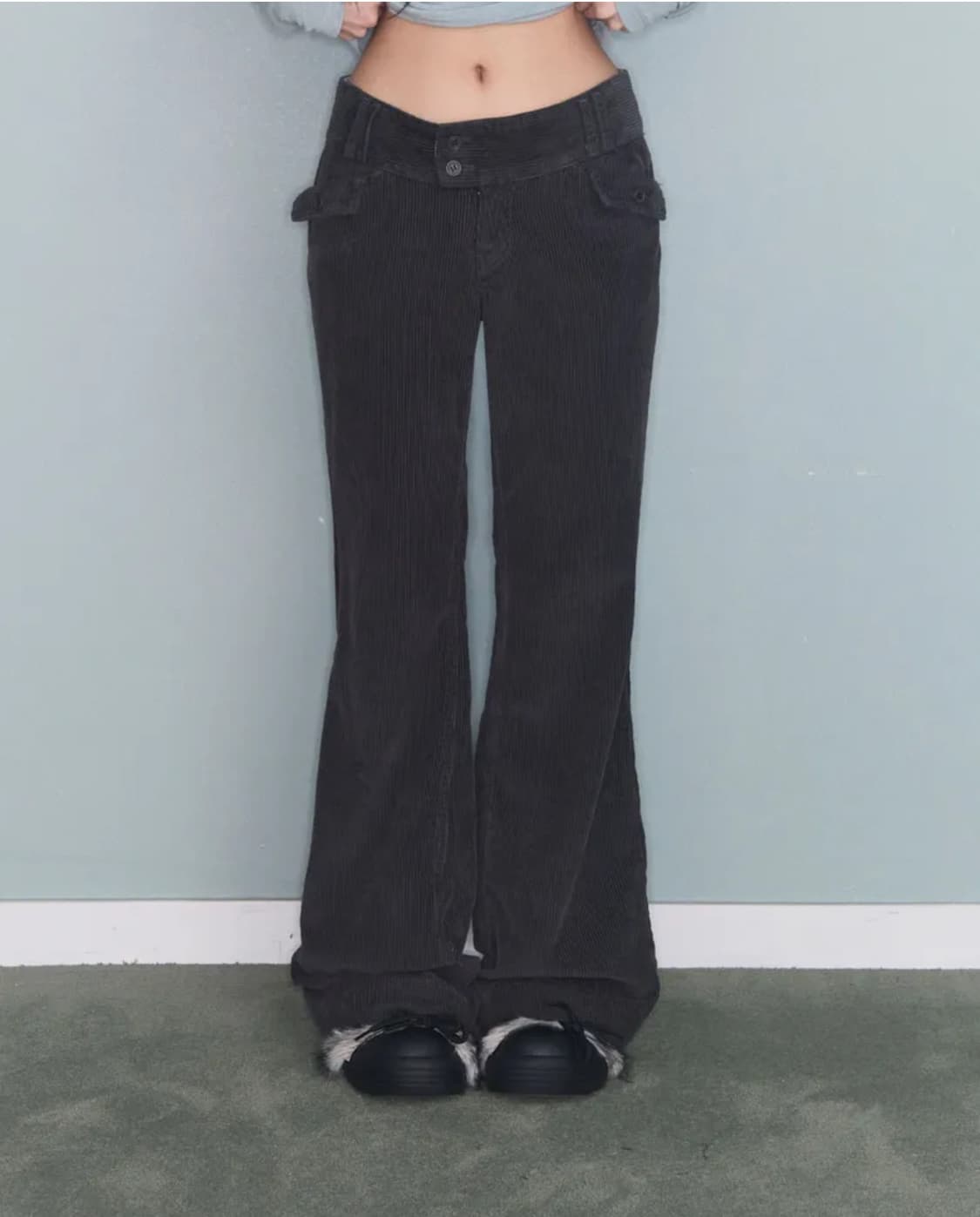 미레코 로우라이즈 코듀로이 팬츠 상품이미지1