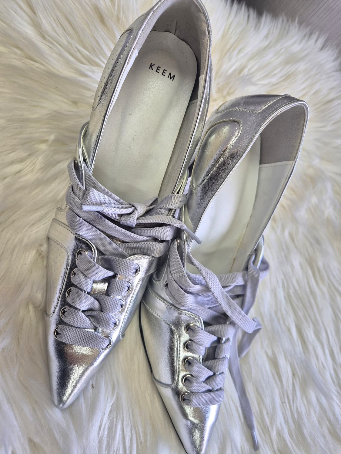 KEEM 레이스업 힐 실버 240# 새상품 # 상품이미지3