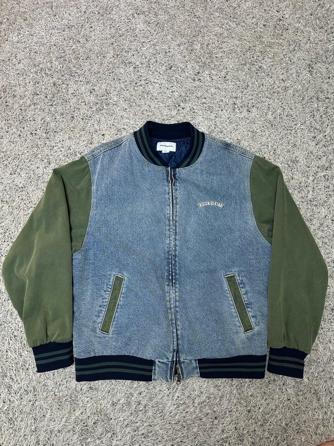 디스이즈네버댓 데님 바시티 자켓 상품이미지1