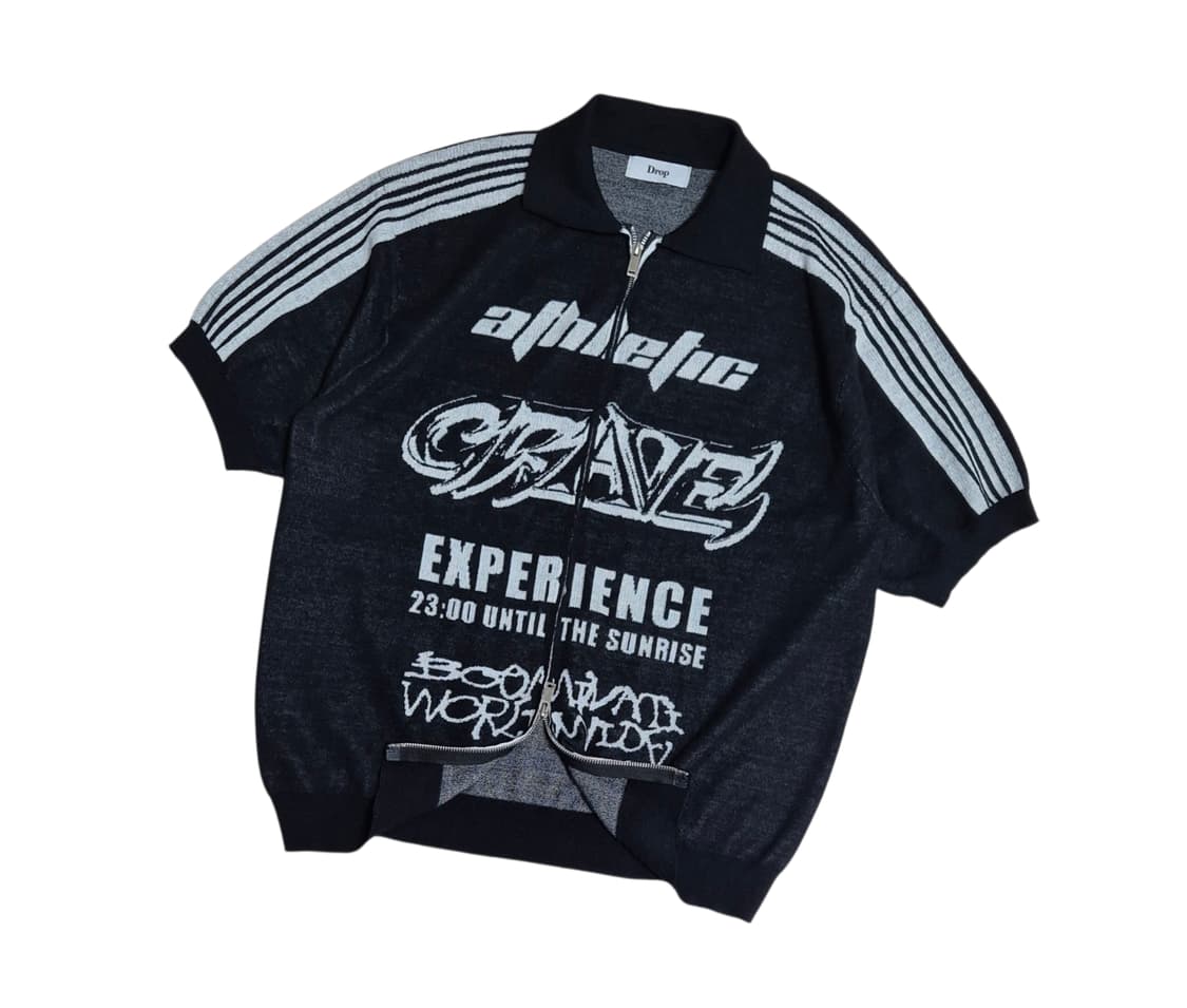 Vintage 투웨이 반팔 니트집업 상품이미지1