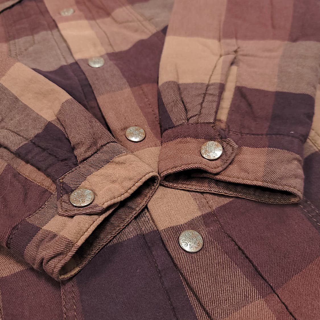 [M] 리바이스 브라운 레드탭 체크패턴 스냅 셔츠자켓 상품이미지6