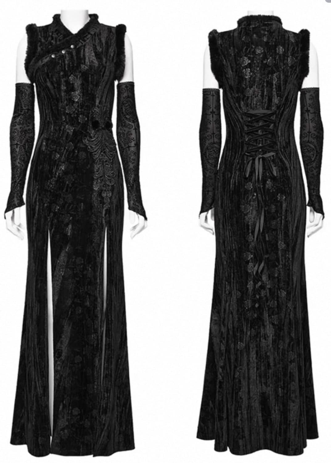 펑크레이브 고딕 치파오 롱 드레스 상품이미지1