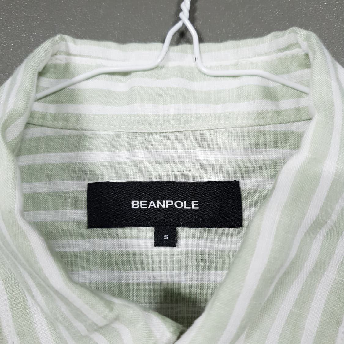 95) 빈폴 신형 23ss 린넨 마 볼드 스트라이프 셔츠 라이트 그린 상품이미지7