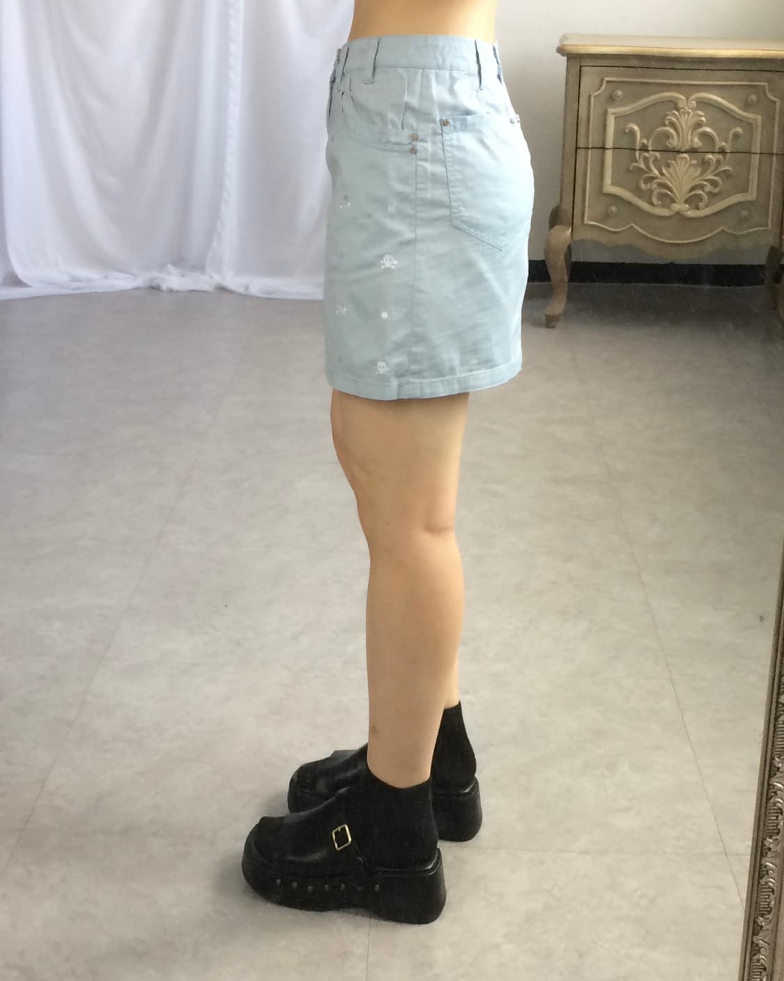 Skull pattern mini skirt 상품이미지6