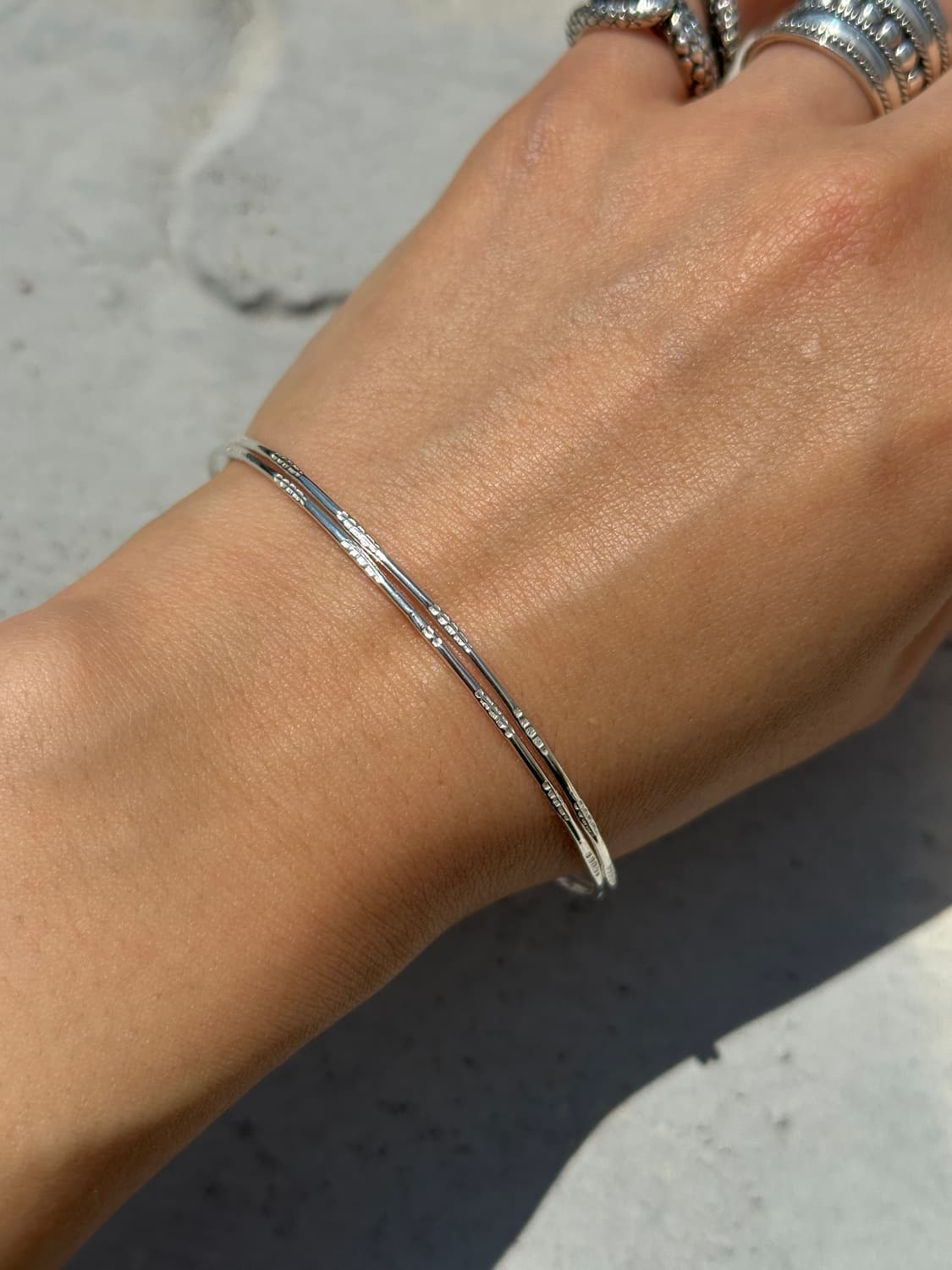 Simple Dot 925Silver Bangle Bracelet 상품이미지1