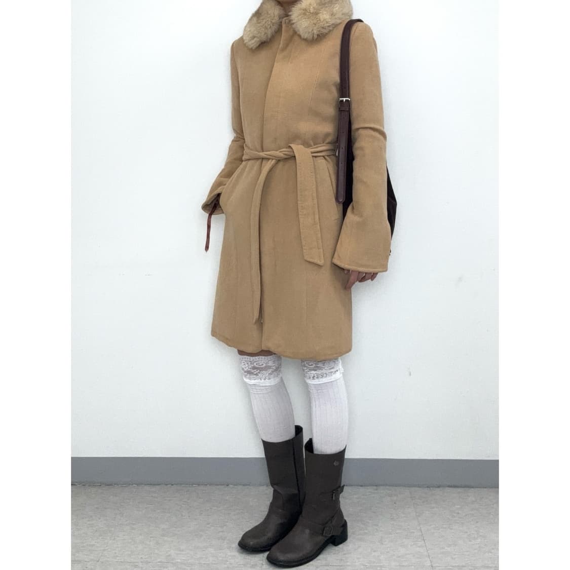 빈티지 갸루 롱 코트 아우터 상품이미지2