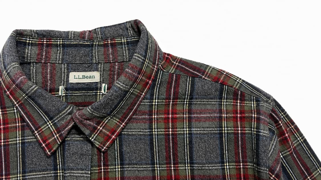 USA 미국 빈티지 Y2K 아메카지 워크웨어 엘엘빈 플란넬 체크 셔츠 상품이미지4