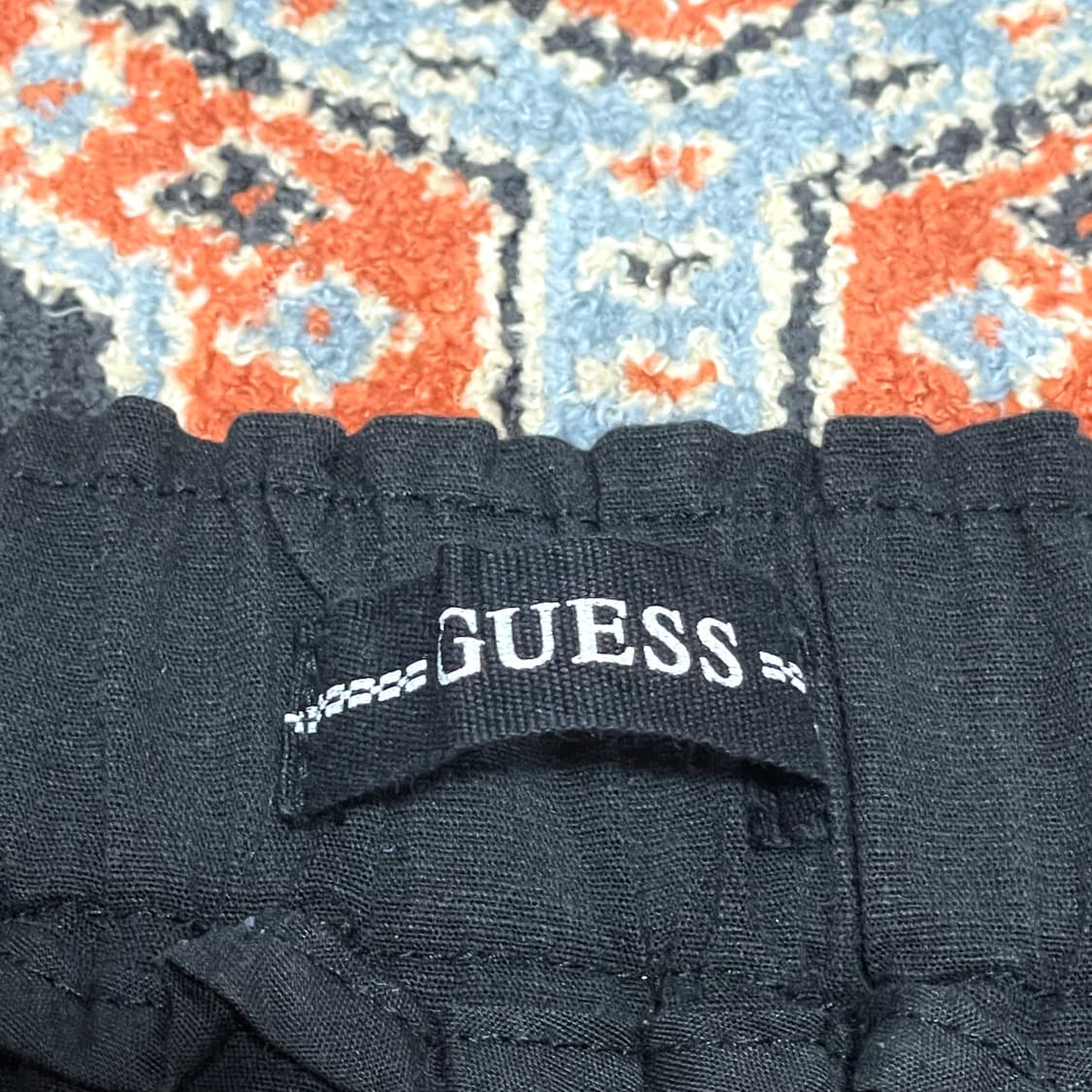 게스 블랙 밴딩 벨트 와이드 팬츠 여성28 상품이미지5