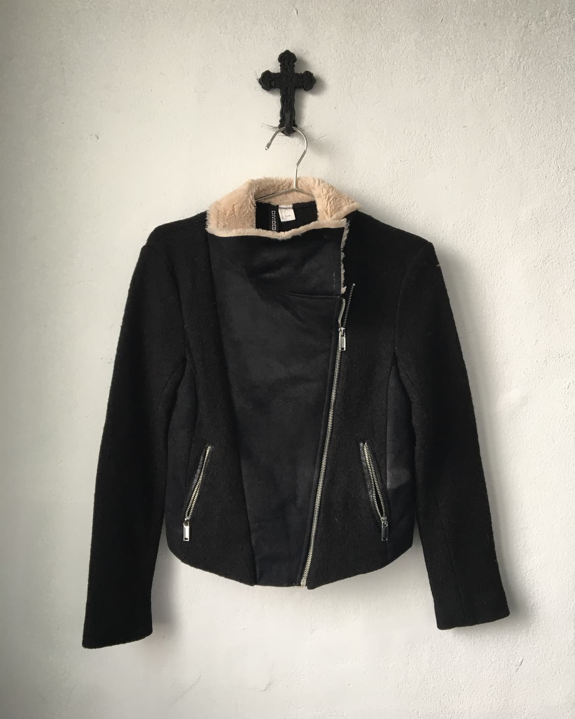 High neck fake fur suede jacket 상품이미지2