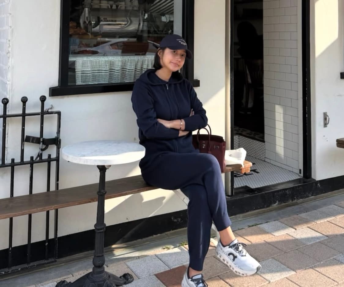 러브모모 니트 셋업 세트 네이비 상품이미지1