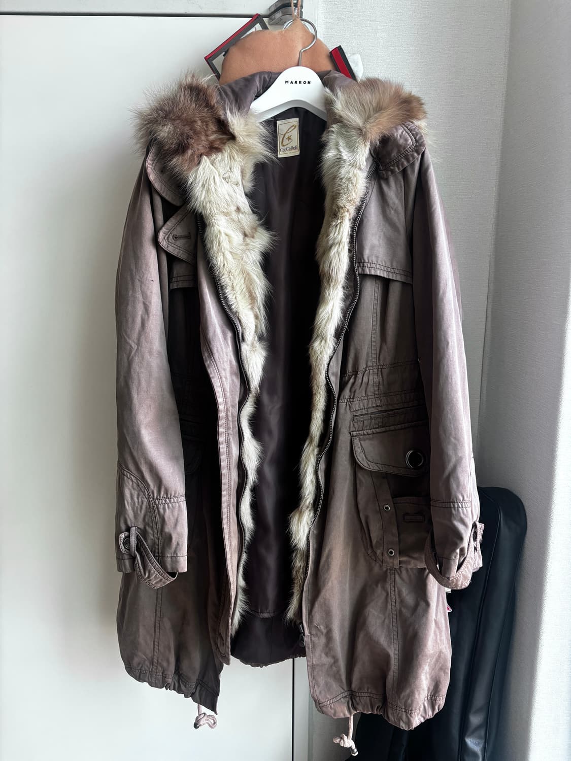 CorCaRoli 애쉬브라운 퍼 야상자켓 상품이미지1