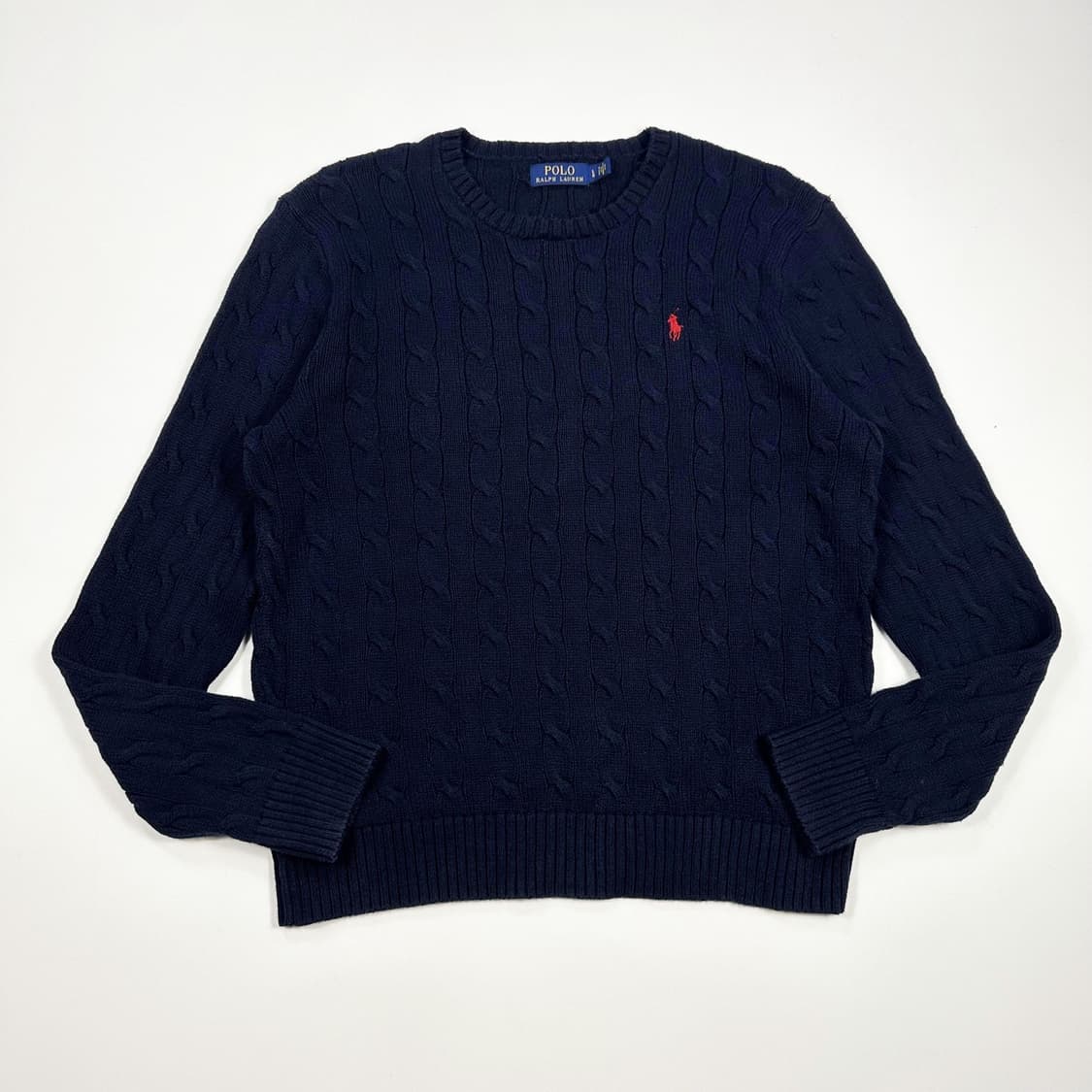 폴로 랄프로렌 포니 네이비 케이블 니트 (L) 상품이미지2