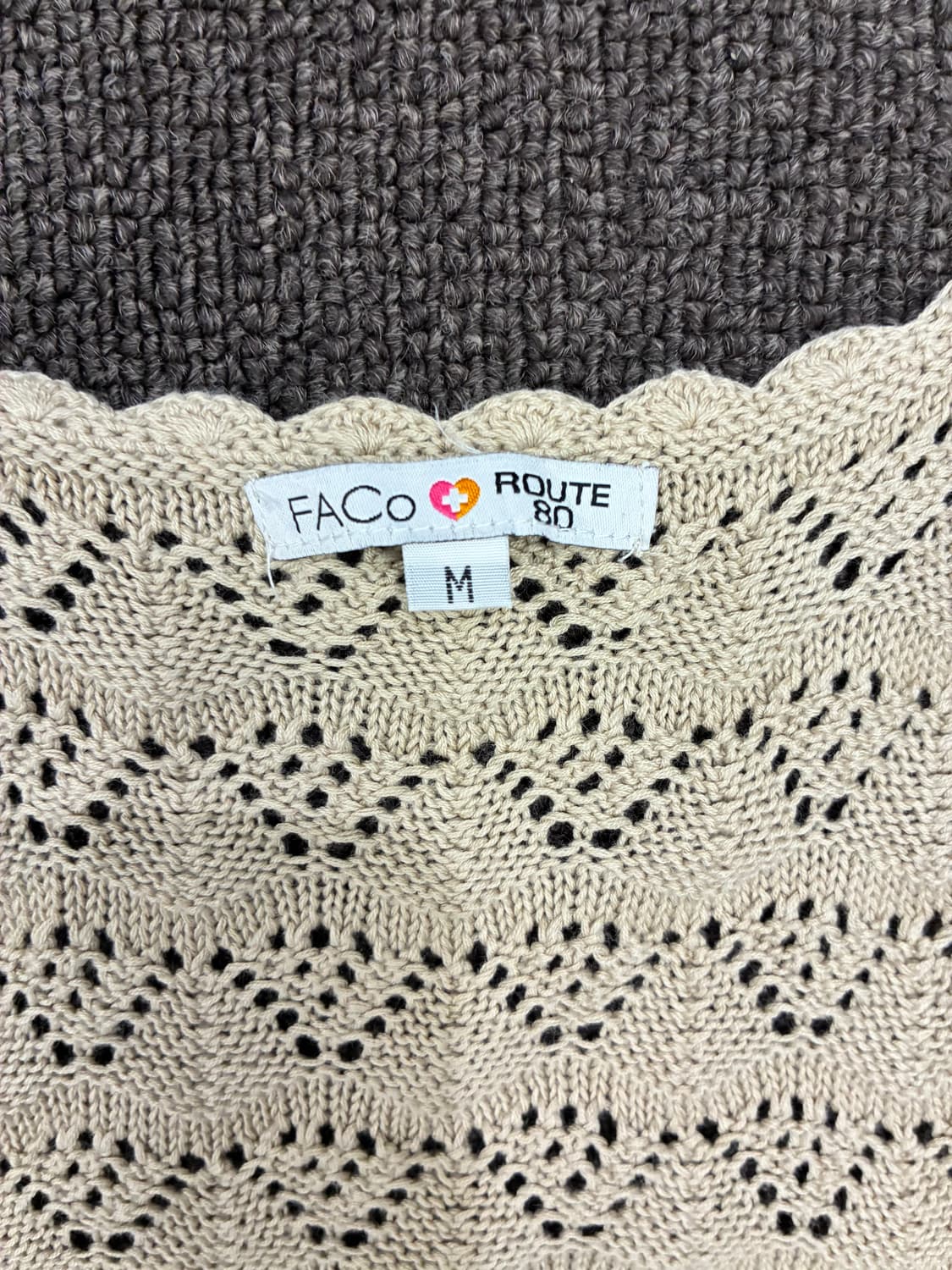 M)Faco 빈티지 여성 프린지 디테일 펀칭 나시 가디건 상품이미지5