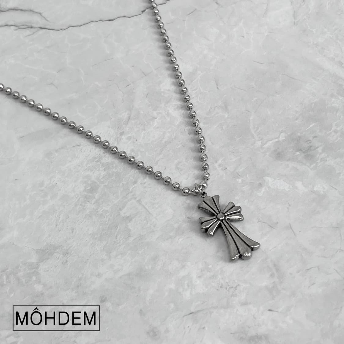 [Unisex] 크로스 크롬 체인 목걸이 상품이미지4