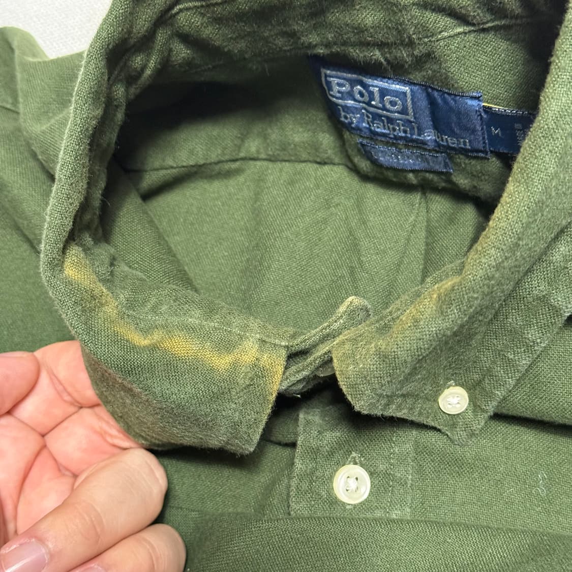 M 폴로랄프로렌 네이비 포니 그린 코튼 셔츠 상품이미지6
