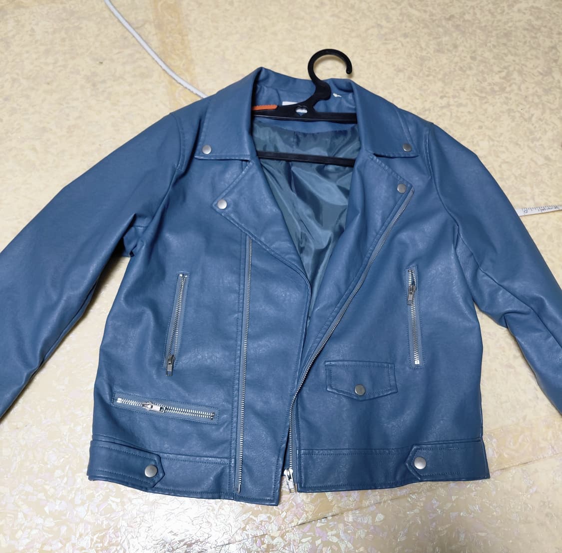 블루 레더자켓 상품이미지1