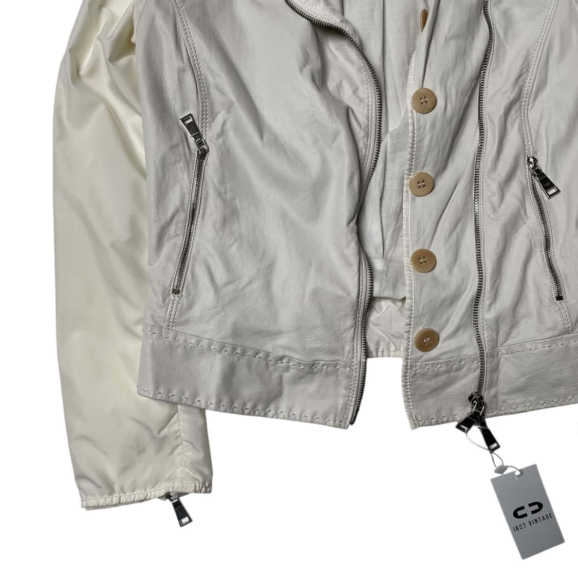 Emporio armani 나일론 레더 스티치 포인트 자켓 상품이미지4
