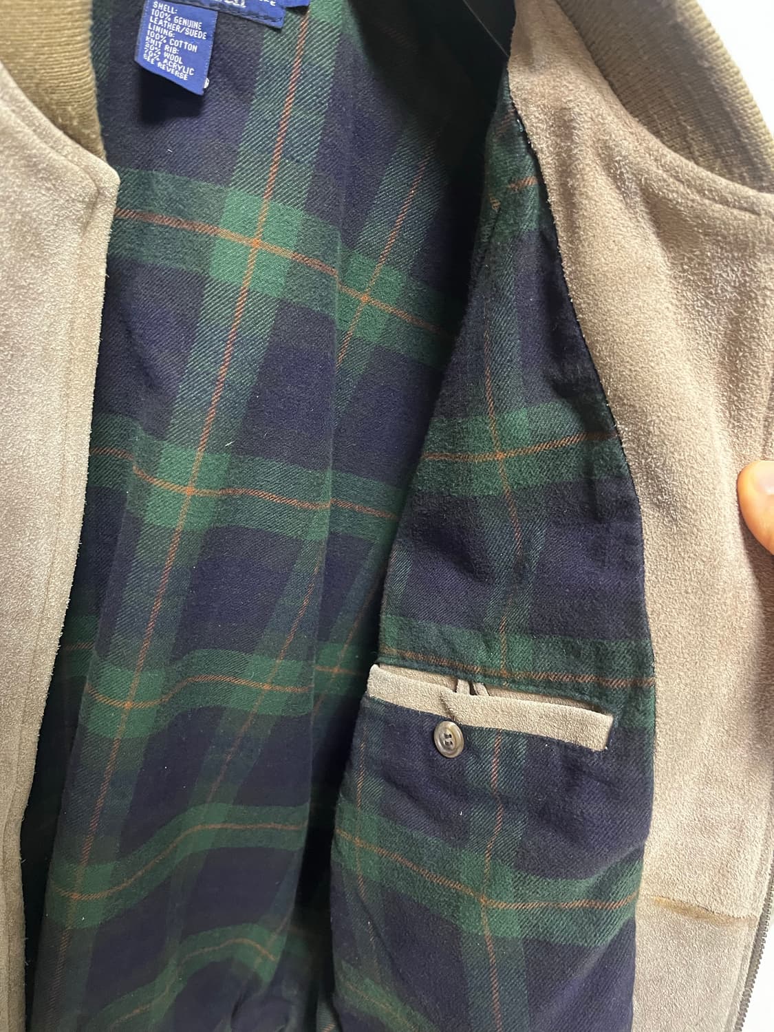 90s 빈티지 폴로 스웨이드 봄버 자켓(105~110) 상품이미지4