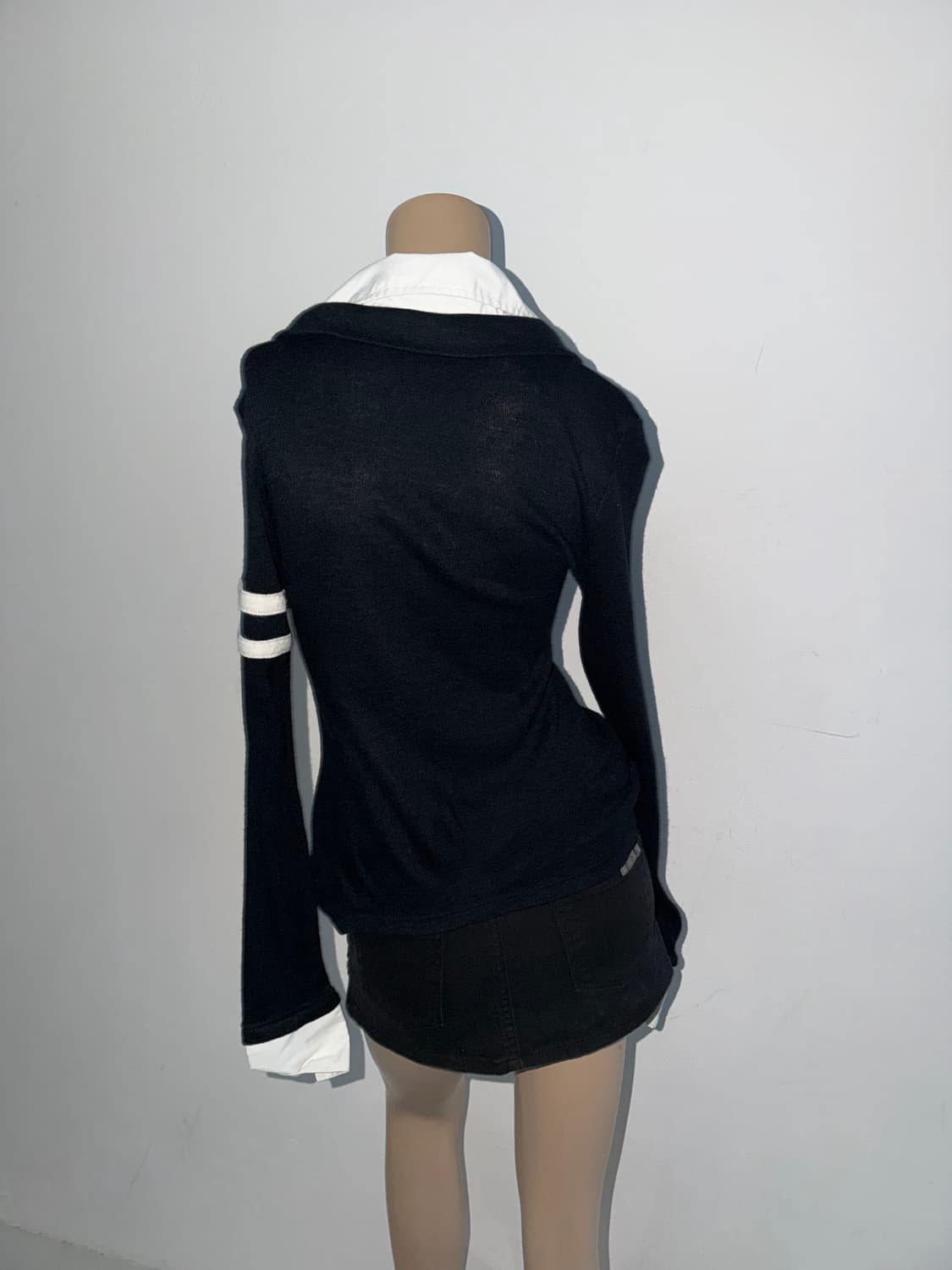 더블 카라 레이어드 셔츠 니트 상품이미지6