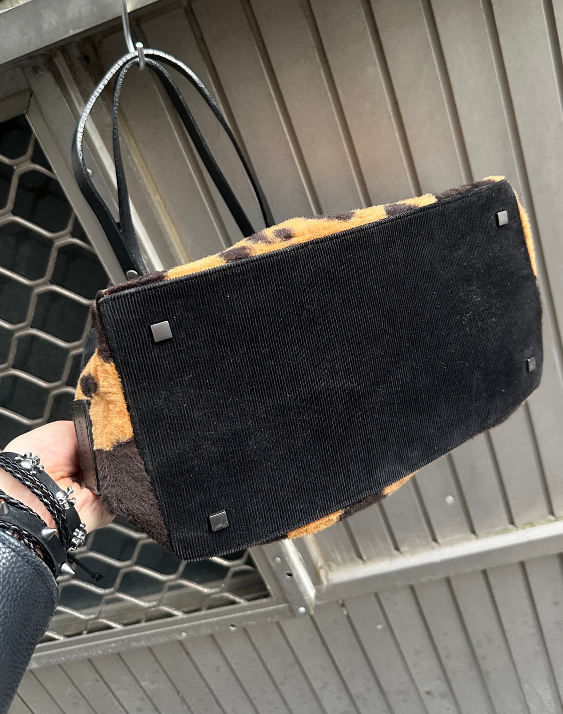 Vintage leopard fur suede bag 상품이미지5