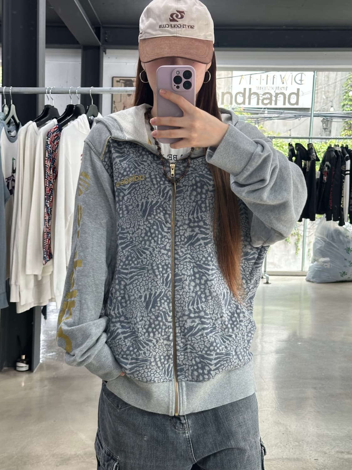 아디다스 네오 하이넥 프린팅 후드집업 상품이미지3