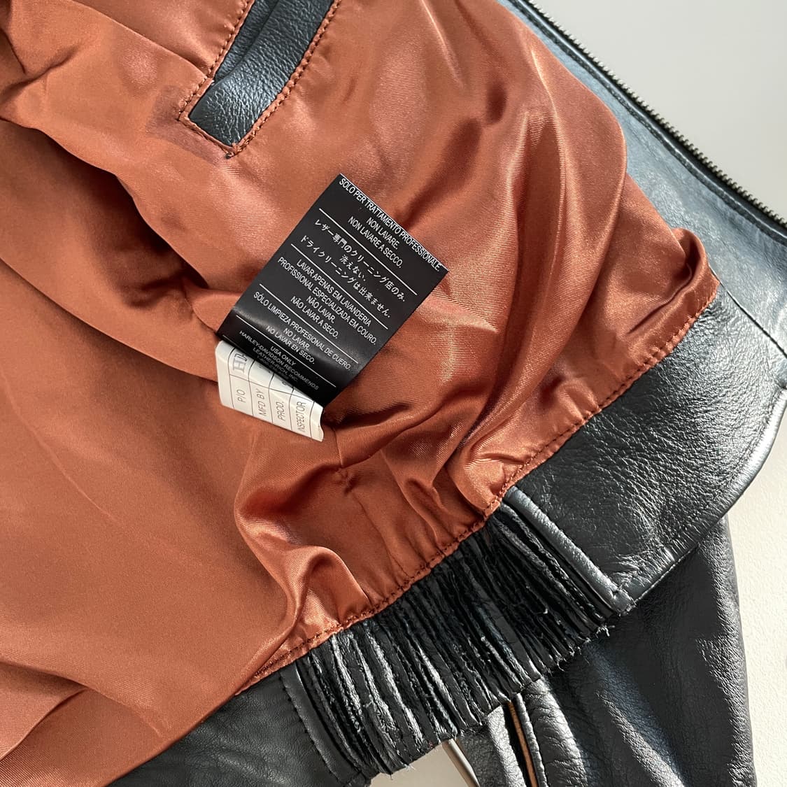 할리데이비슨 블랙 리얼 레더 싱글 차이나넥 가죽 자켓 상품이미지9