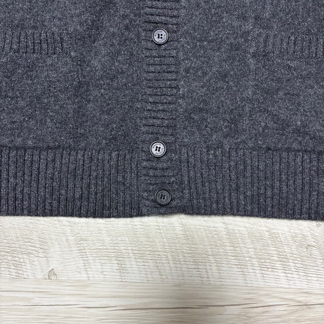 2XL 메종키츠네 남성 다크그레이멜란지 차콜  베이비폭스 가디건 상품이미지6