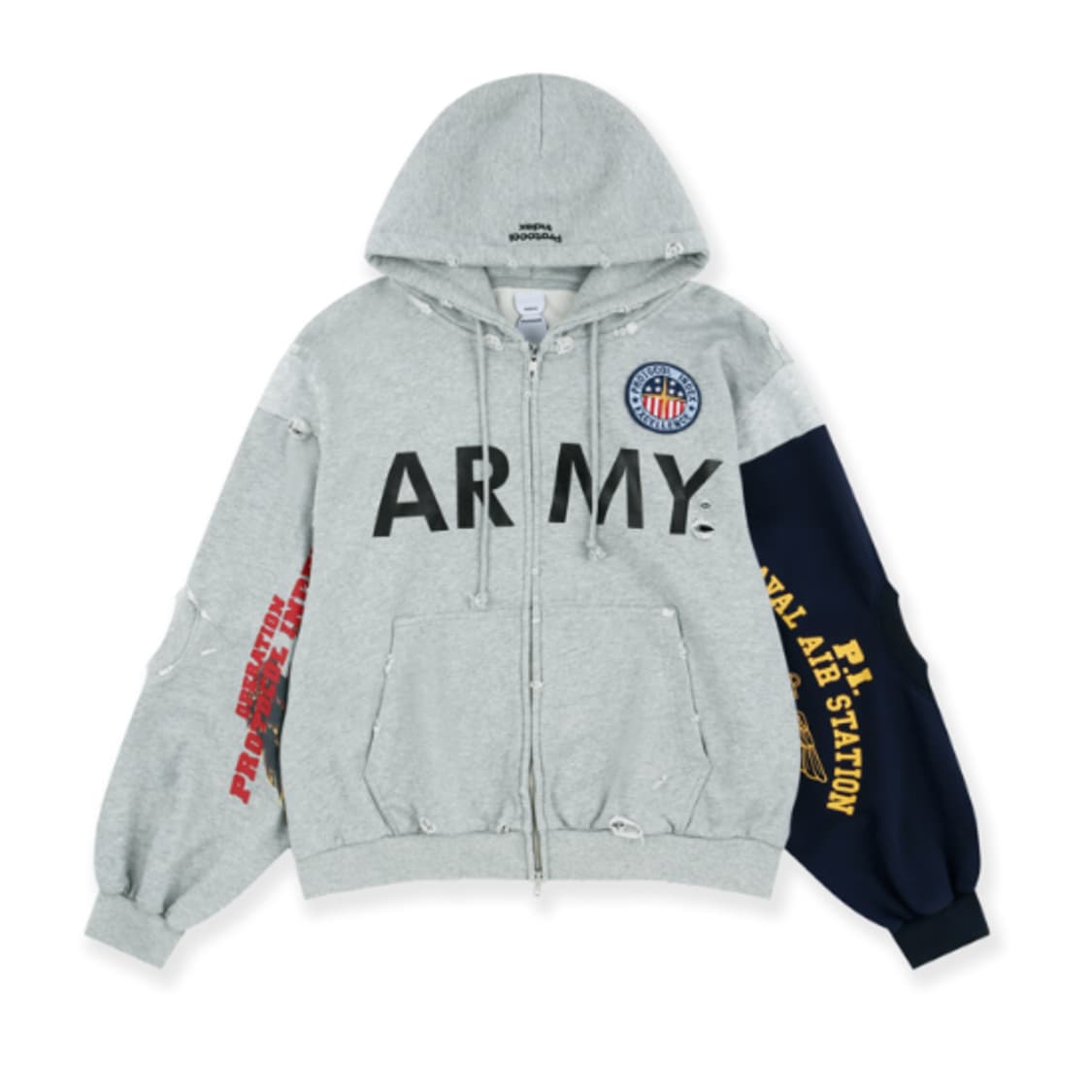 [L] 프로토콜인덱스 리컨스트럭트 스웻셔츠 집업 멜란지그레이 상품이미지1