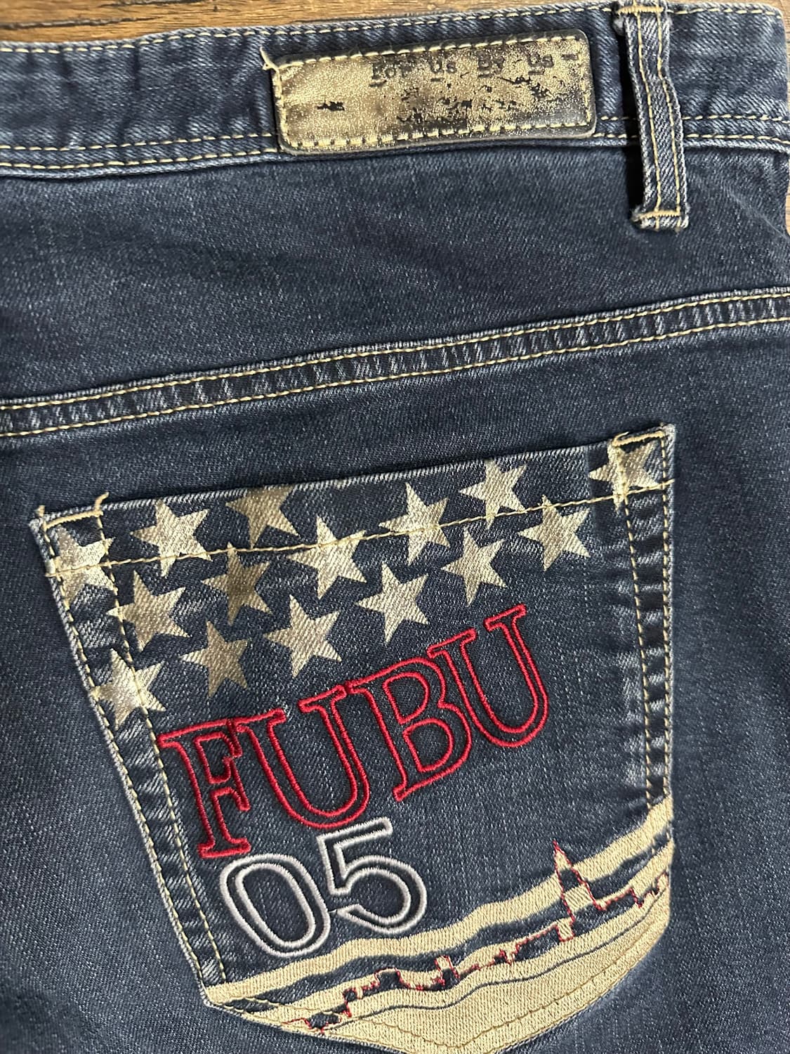 푸부 FUBU 컬렉션 Y2K 힙합 데님 팬츠 진청 36사이즈 상품이미지3