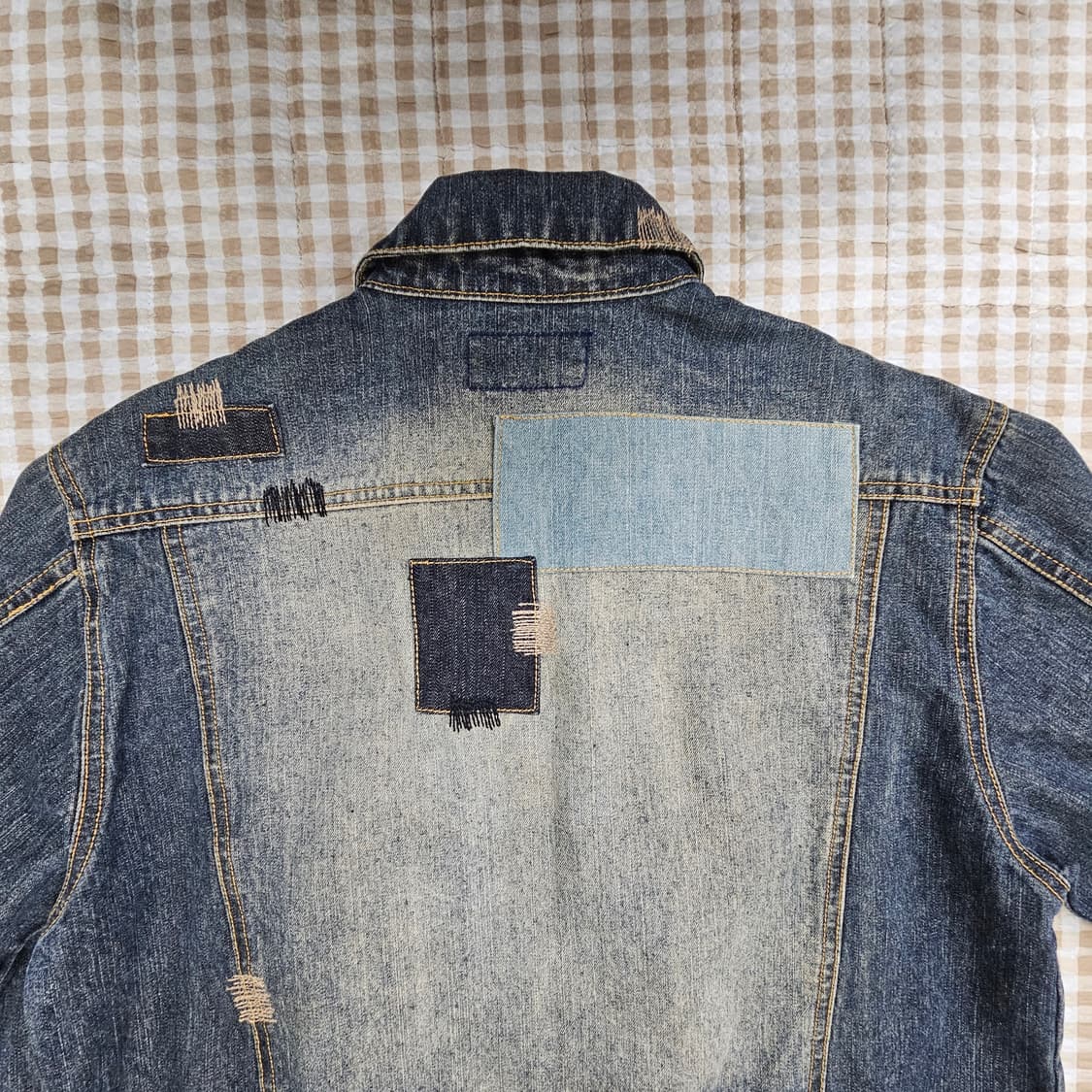 나일라우스 크롭 데님 청자켓 남자100 상품이미지6