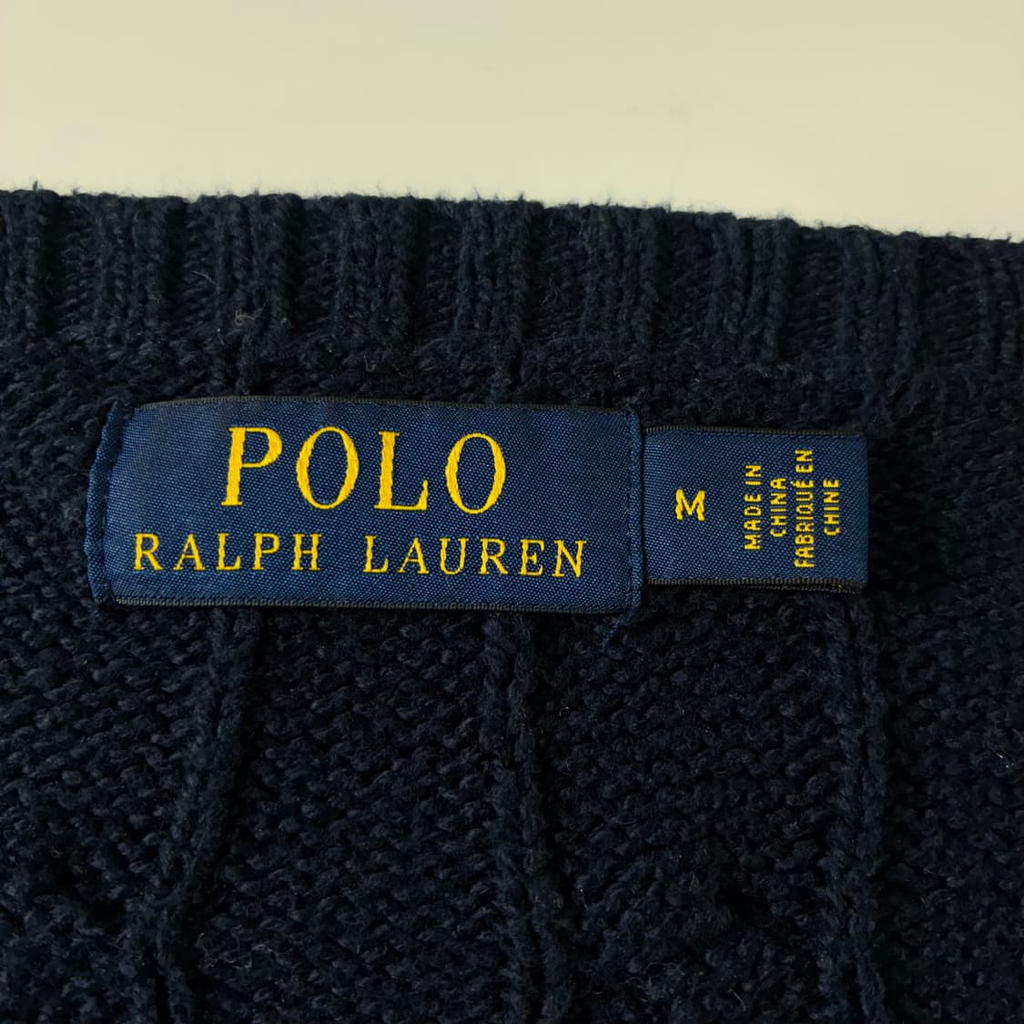 Polo  폴로 랄프로렌 자수 코튼 네이비 꽈배기 니트  상품이미지4