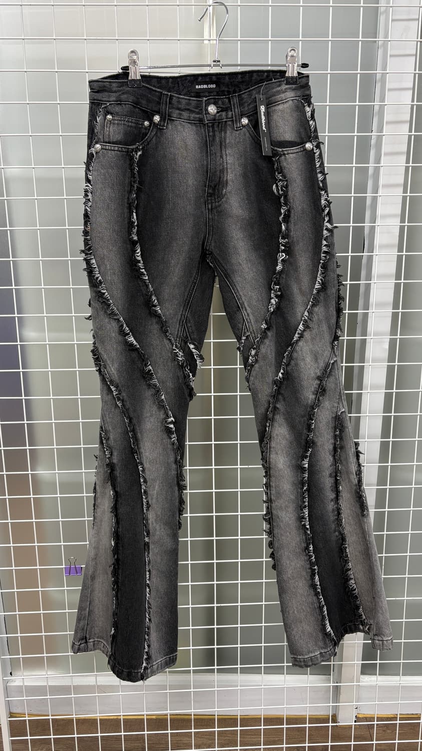 배드블러드 트위스트 프레이드 데님 팬츠 S  상품이미지2