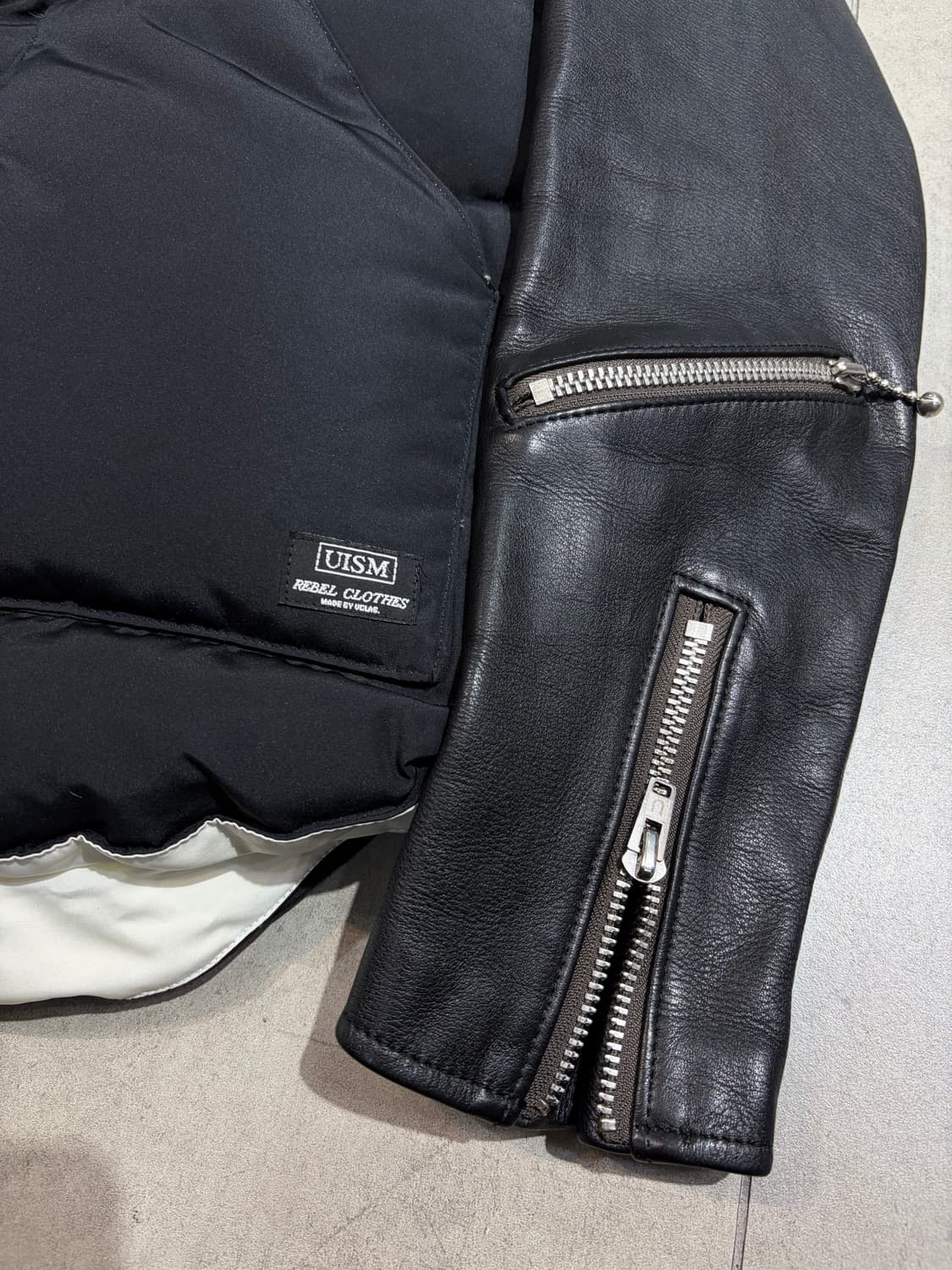 undercoverism 08fw 레더 다운 도킹 베스트 패딩 자켓 상품이미지2