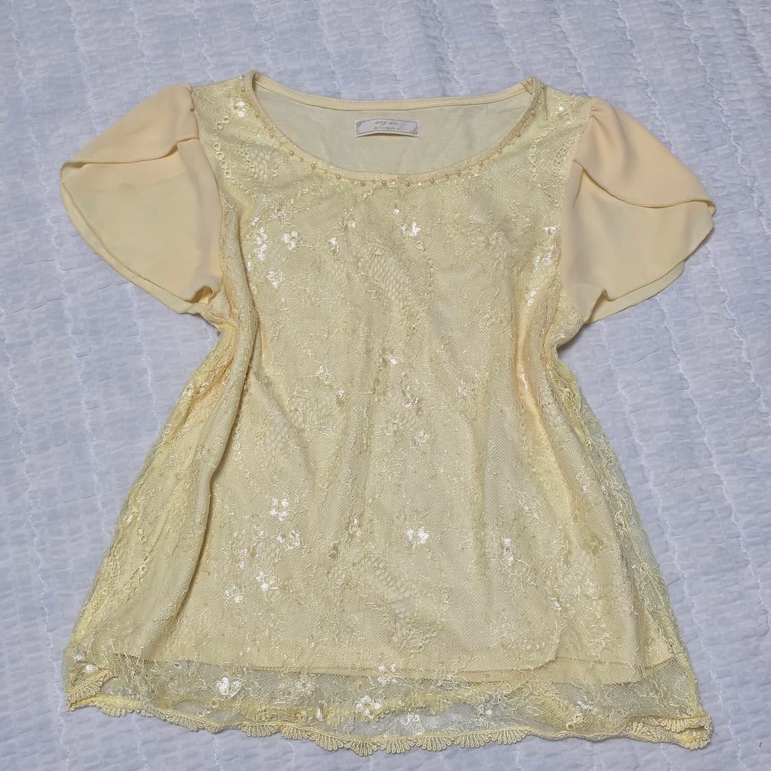 anysis 일본빈티지)로맨틱 레몬하구미모리걸 레이스 프릴 블라우스엑팜깔 상품이미지1