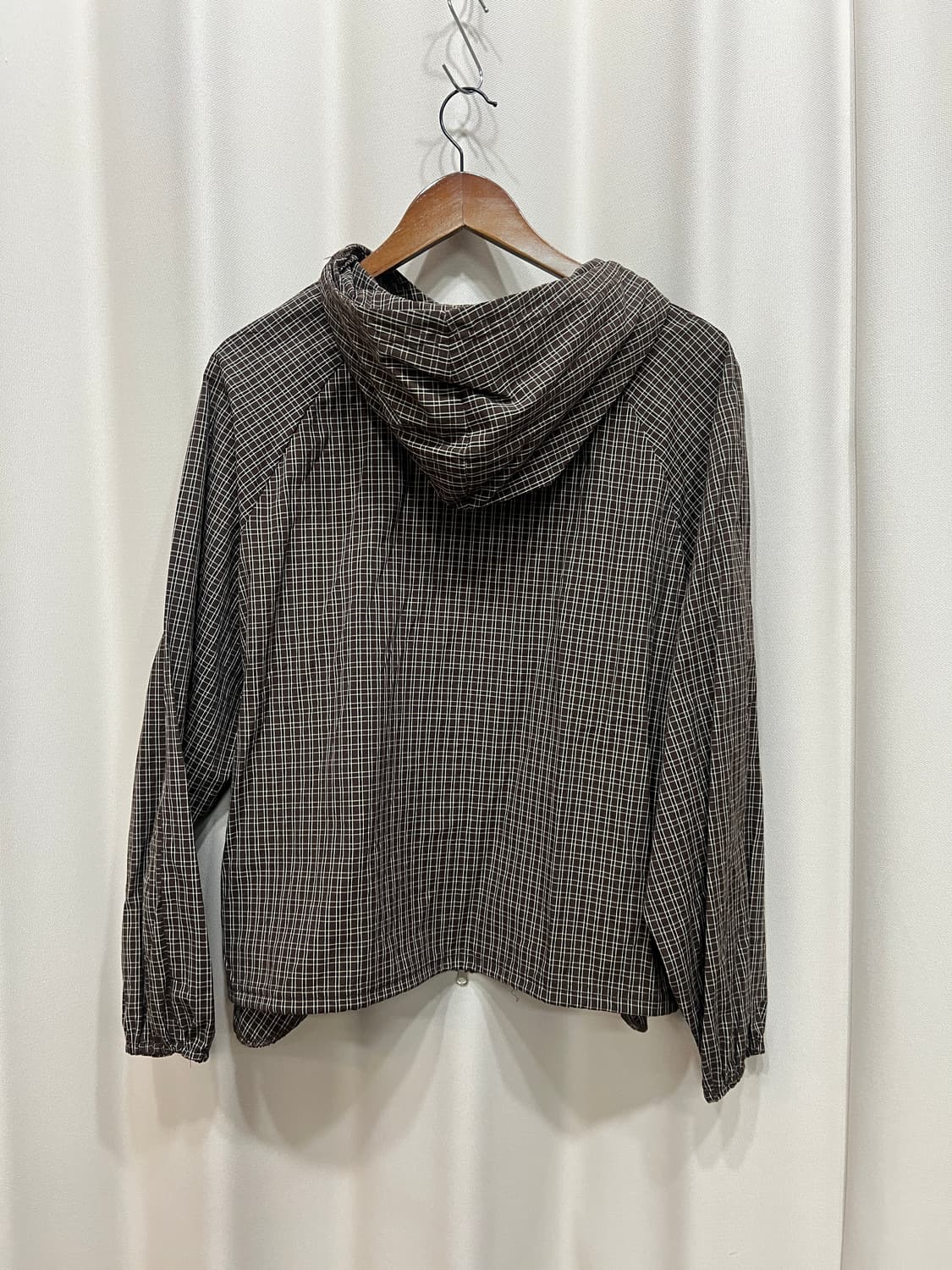 여성 체크 투웨이 바람막이 자켓 상품이미지4