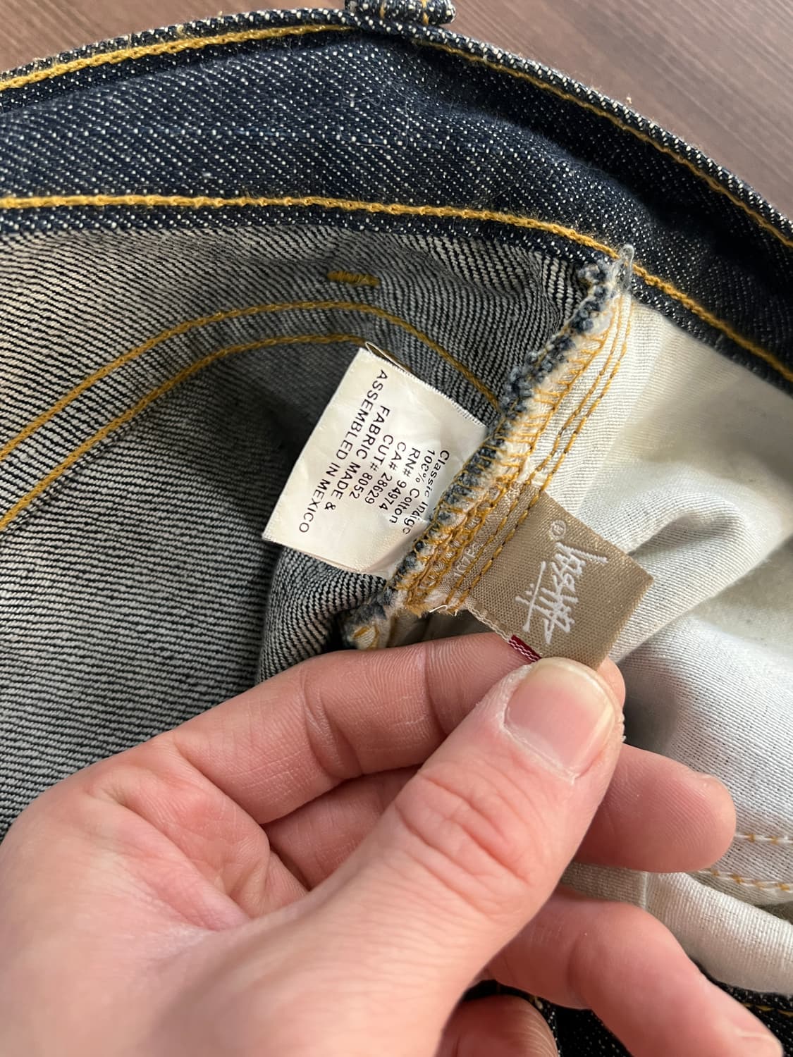 Stussy 스투시 백로고 흑청 생지 데님 팬츠 상품이미지8