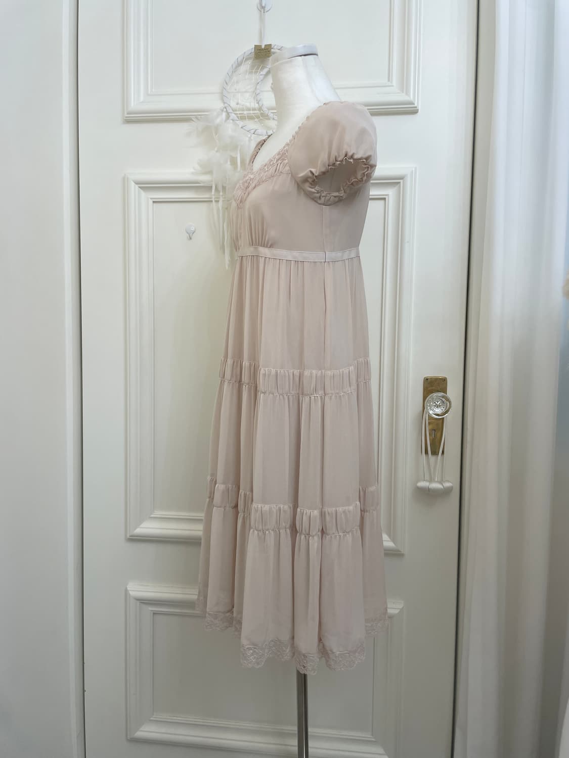 sheer pink lace trimming lovely princess 상품이미지2