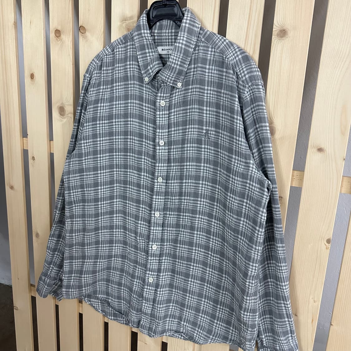 (XL) 빈폴 체크 남방 셔츠 그레이 상품이미지2