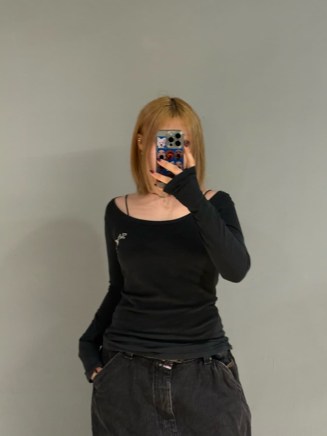 Maria printing wide neck long sleeve 상품이미지2