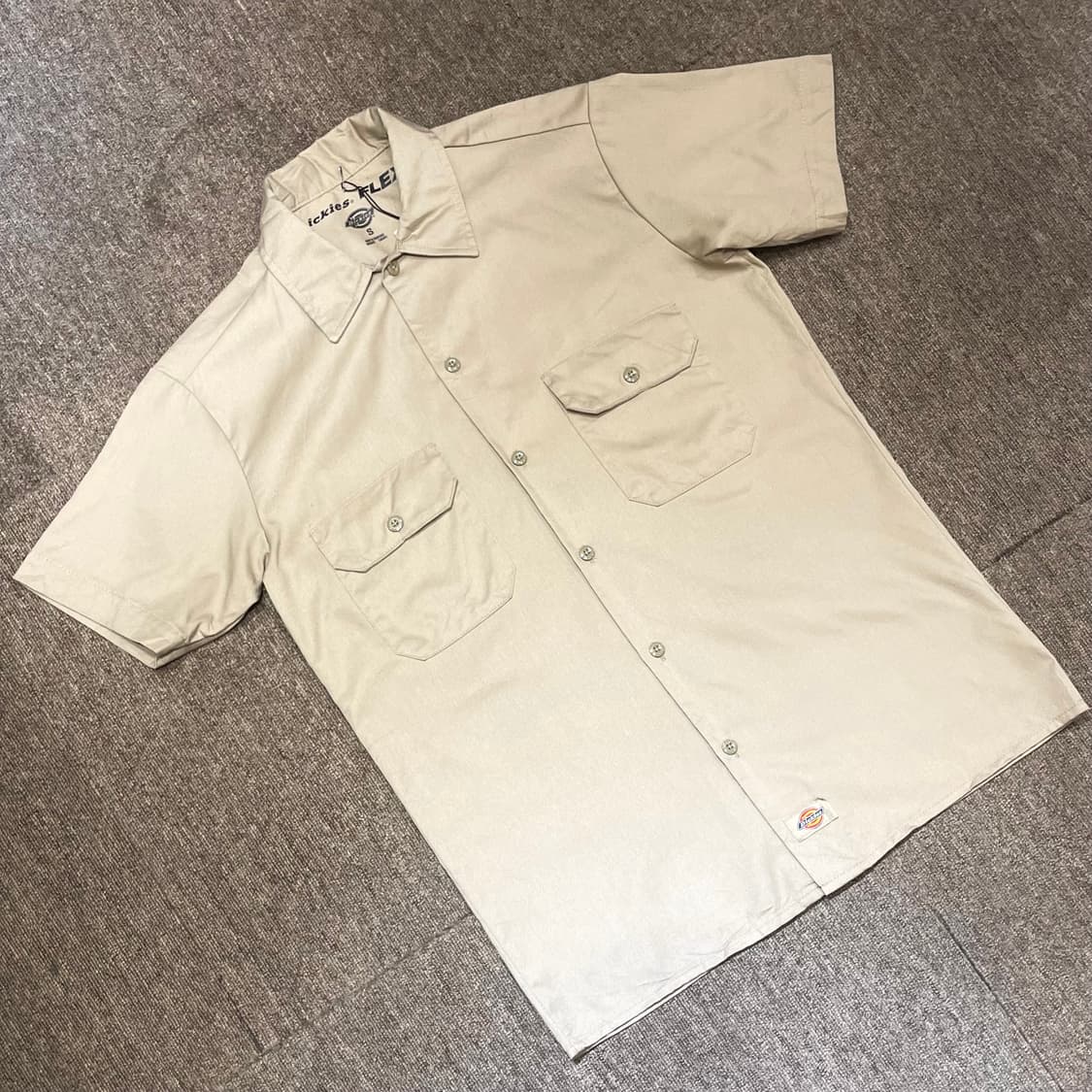 (S) Dickies 디키즈 반팔 워크 셔츠 베이지 상품이미지1