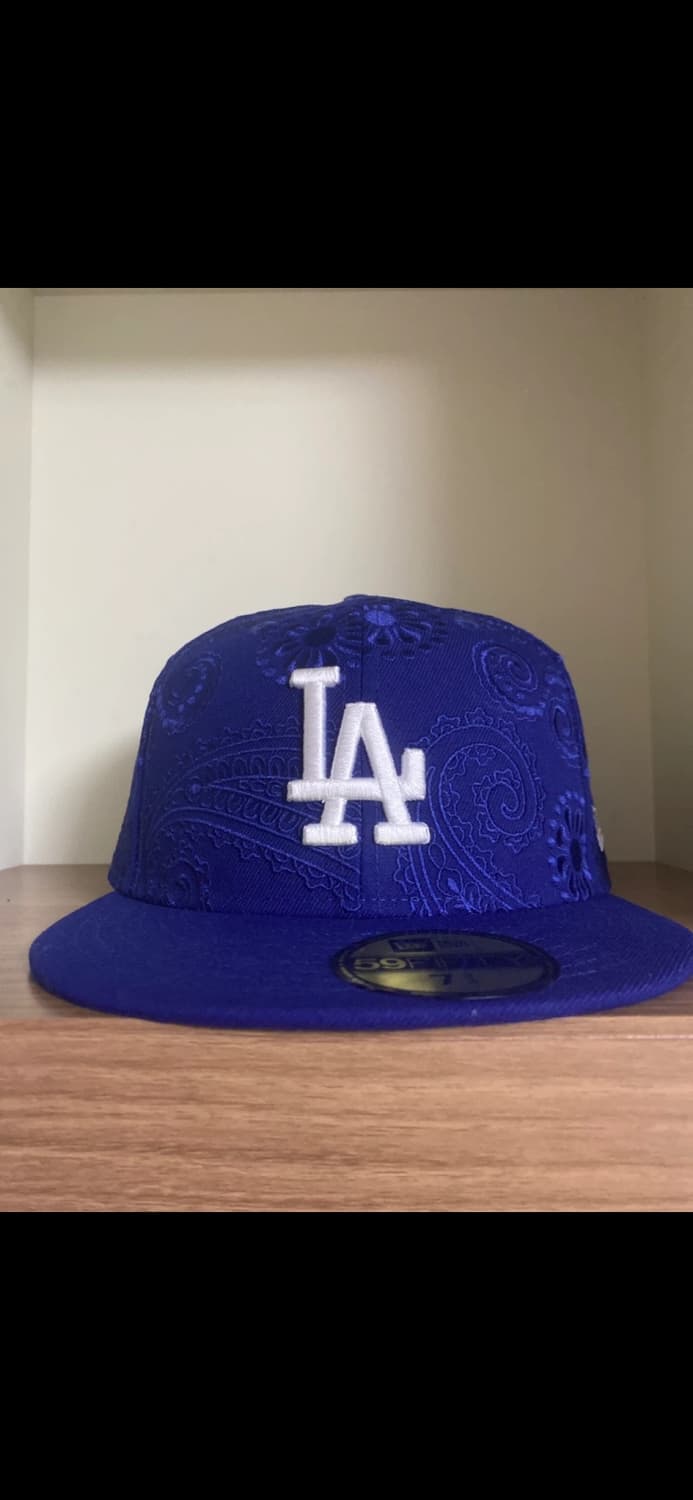 734뉴에라 LA다저스 올오버 페이즐리 피티드캡 다크 로얄 상품이미지1