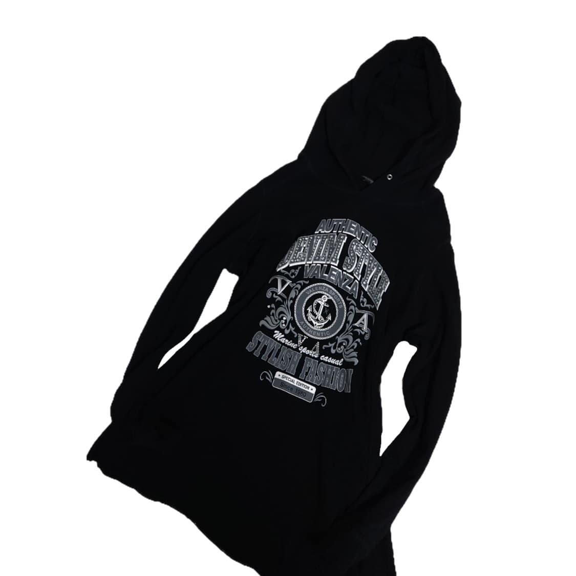 펑크 y2k 큐빅 레터링 후드 원피스 상품이미지1