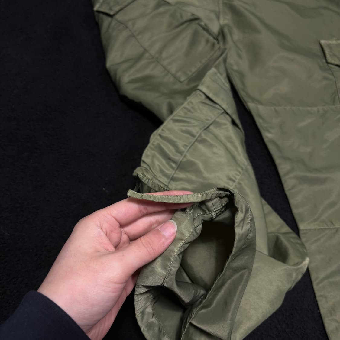 36 게스 카키 와이드 멀티포켓 나일론 카고팬츠 상품이미지3