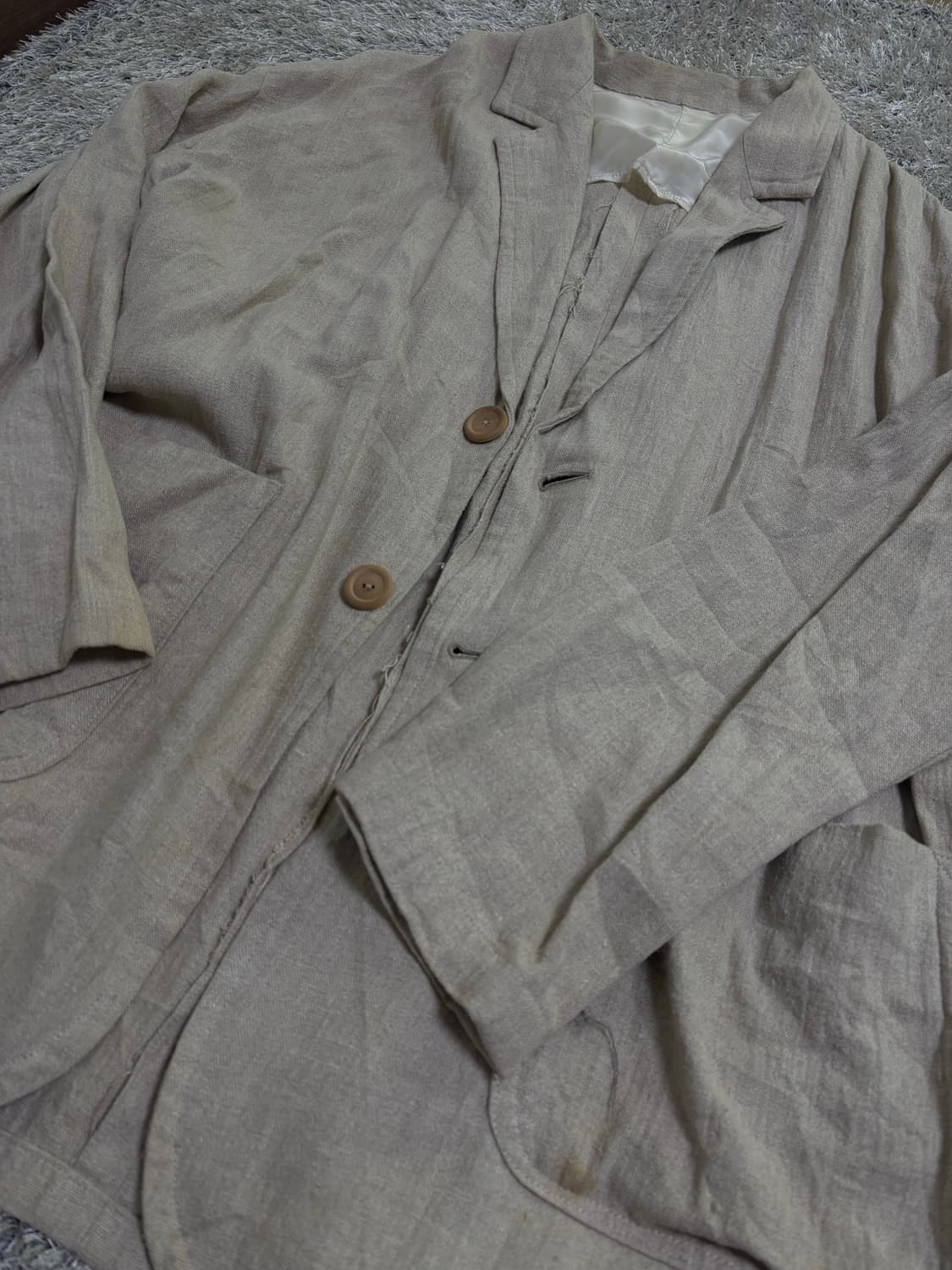 일본판 수제 린넨100프로 블레이저 사이즈 105-110 상품이미지2