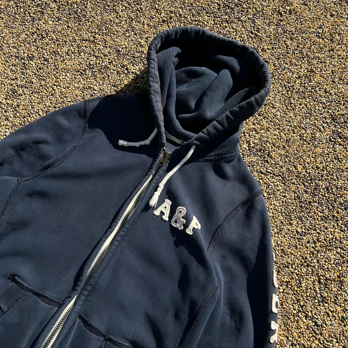 아베크롬비(Abercrombie) 네이비 사이드로고 후드집업 상품이미지2