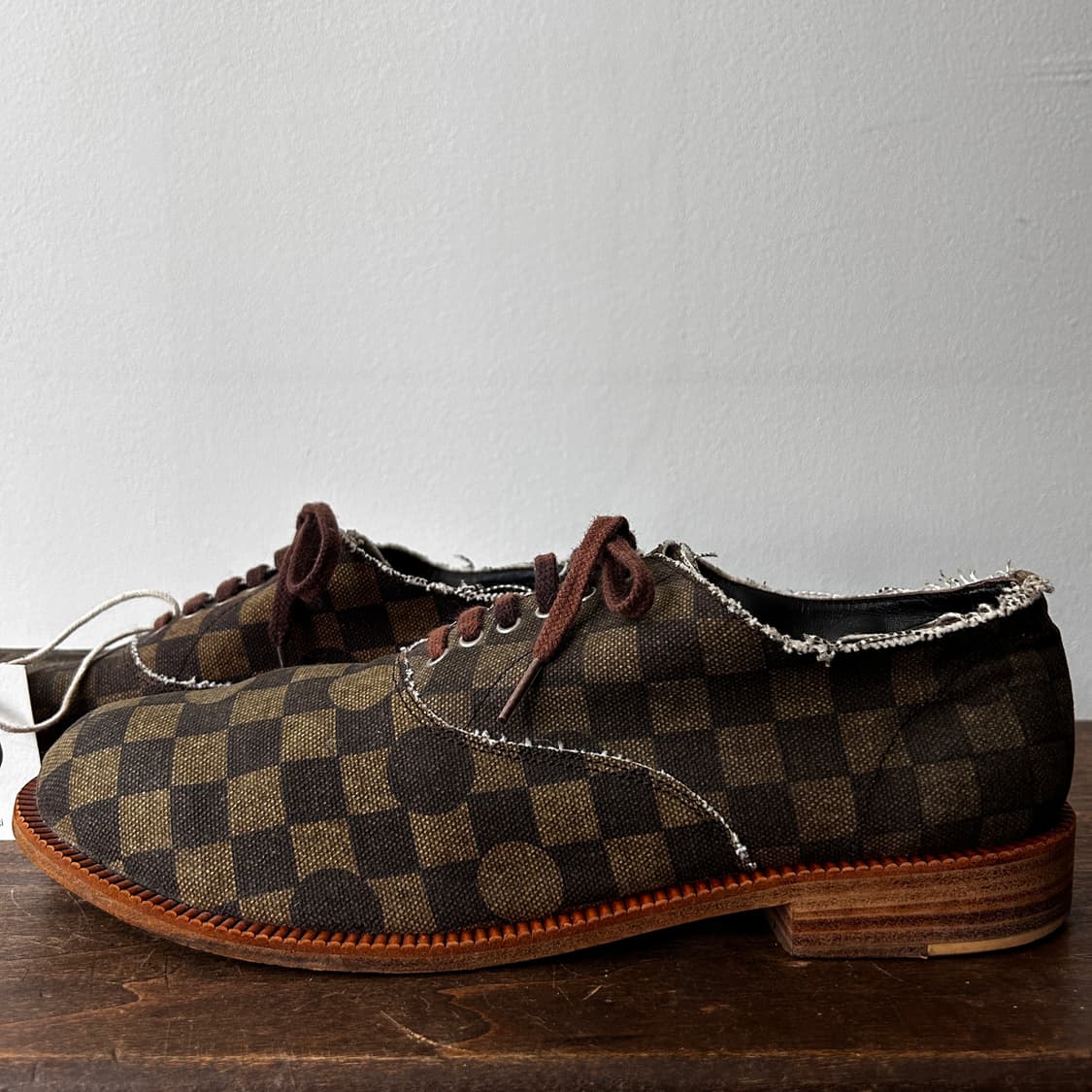 Checkerboard Distressed Cotton Shoes 상품이미지4